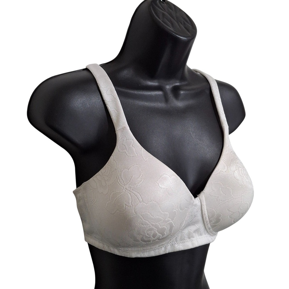 Vanity Fair Bra 36C White Floral Jacquard Underwire Smoothing Beauty Back 72297 - Picture 2 of 8